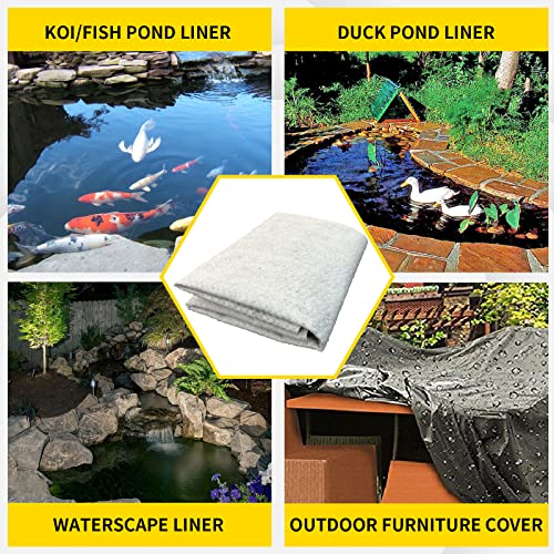 20X25Ft Thermalized Hdpe Pond Liner With Two Sides Woven Fabric, Pond Liners For Outdoor Ponds, 15Mil Thickness Hdpe With 120G Woven Fabric Both Sides Liner For Koi/Fish, Duck And Waterscape Ponds. #TOP6