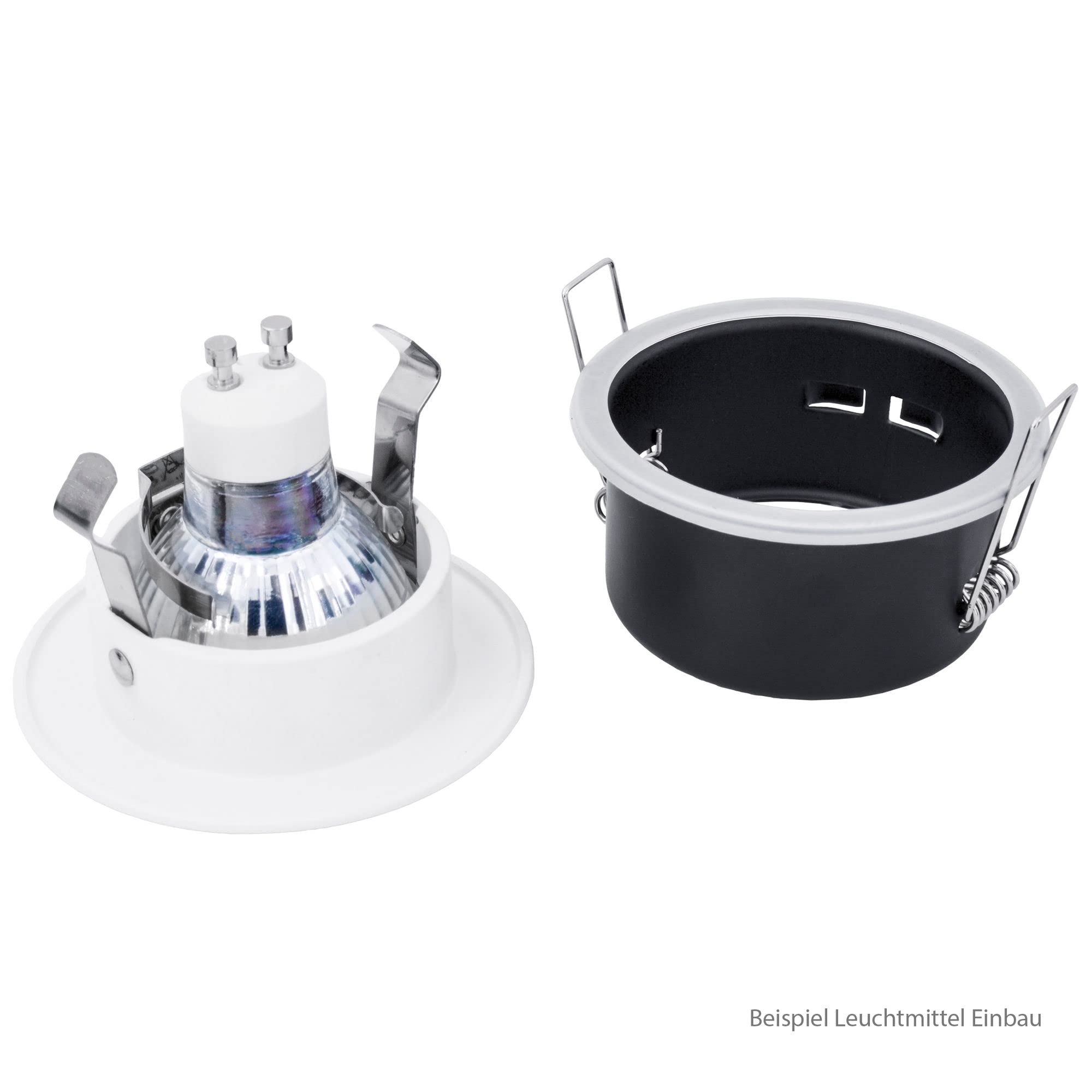 linovum 10x LED Bad Einbaustrahler Set IP65 Edelstahl Optik rund 230V - neutralweiß 3W 285 Lumen - für Bad, Küche & Außen