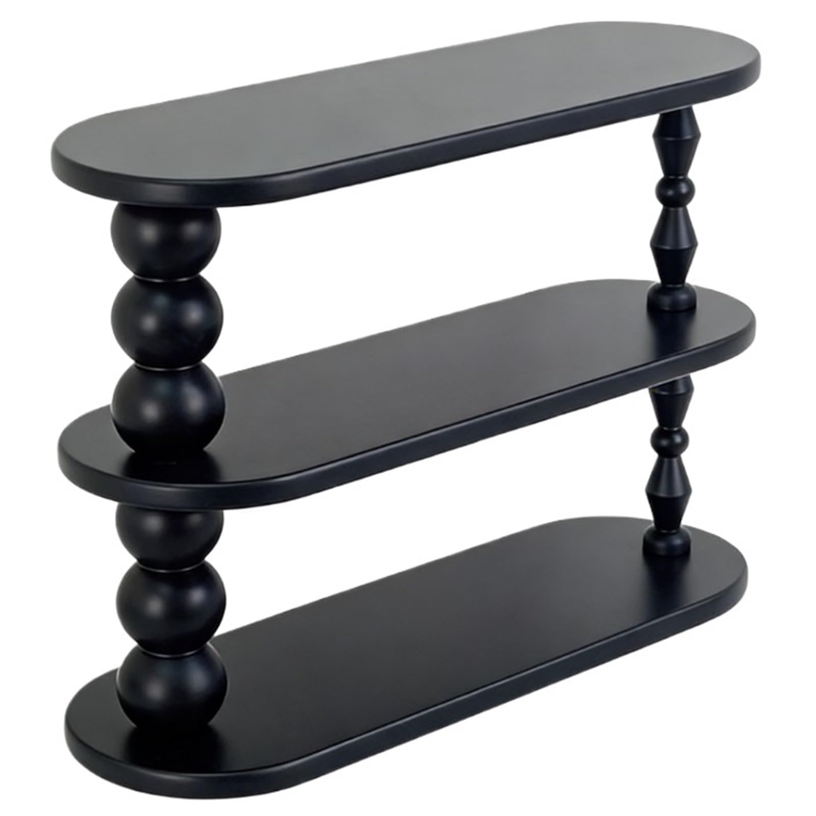 CFY652 in-Vehicle French Medieval Desktop Wooden Storage Cream Style Three-Layer Cup Holder Adjustment(Black)