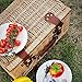 SatisInside Picnic Basket for 2 Wicker Picnic Set with Insulated Liner for Camping - Reinforced Handle, Red