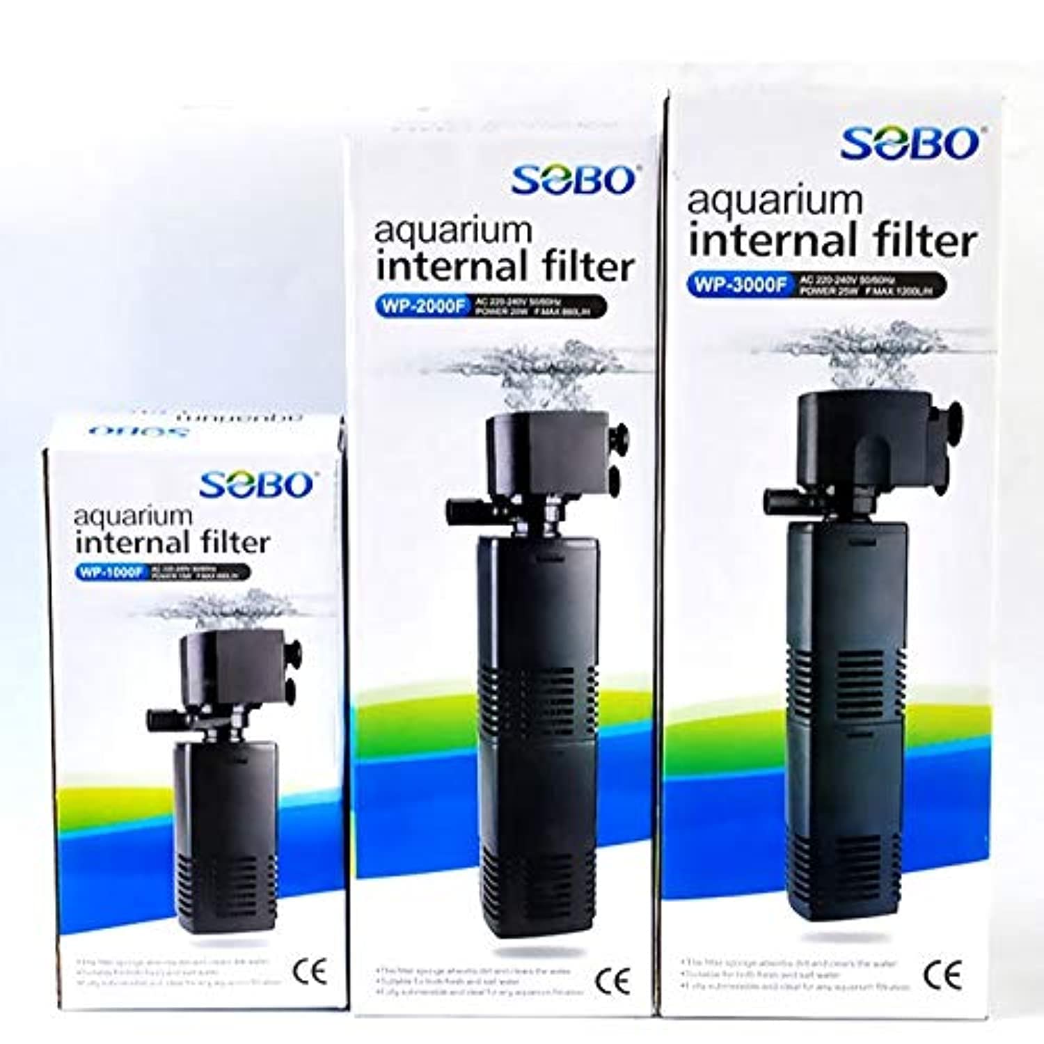 B&K SOBO Submersible Silent Aquarium Internal Filter 20W, Fish Tank Filter with 880 l/hr. Water Pump