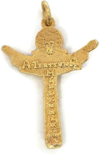 Miniatura 2 de Colgante clásico de oro amarillo de 14 k con cruz de la Santísima Trinidad del Milenio de Tertium