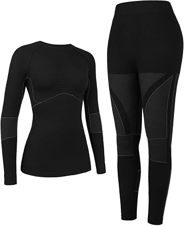 ATTRACO Seamless Thermal Underwear for Women Long Johns Base Layer Set