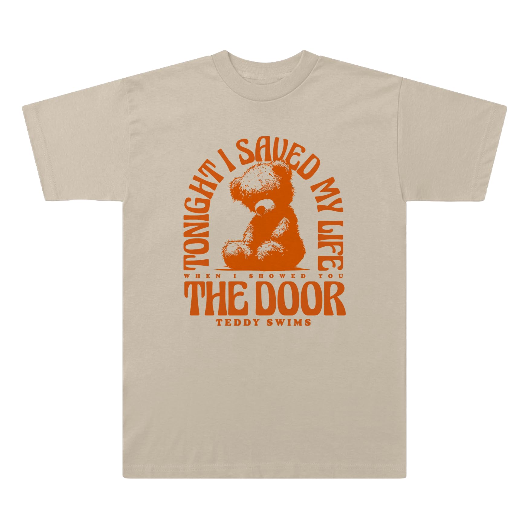 Teddy Swims The Door Lyric T-Shirt, Sand, 3X-Large