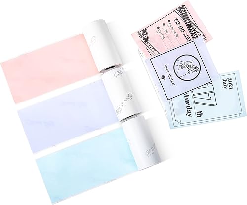 Vista 13 de Phomemo Papel adhesivo térmico blanco de 4.213 in, compatible con impresora de bolsillo inalámbrica Phomemo M04S/M04AS, texto negro, 3 rollos