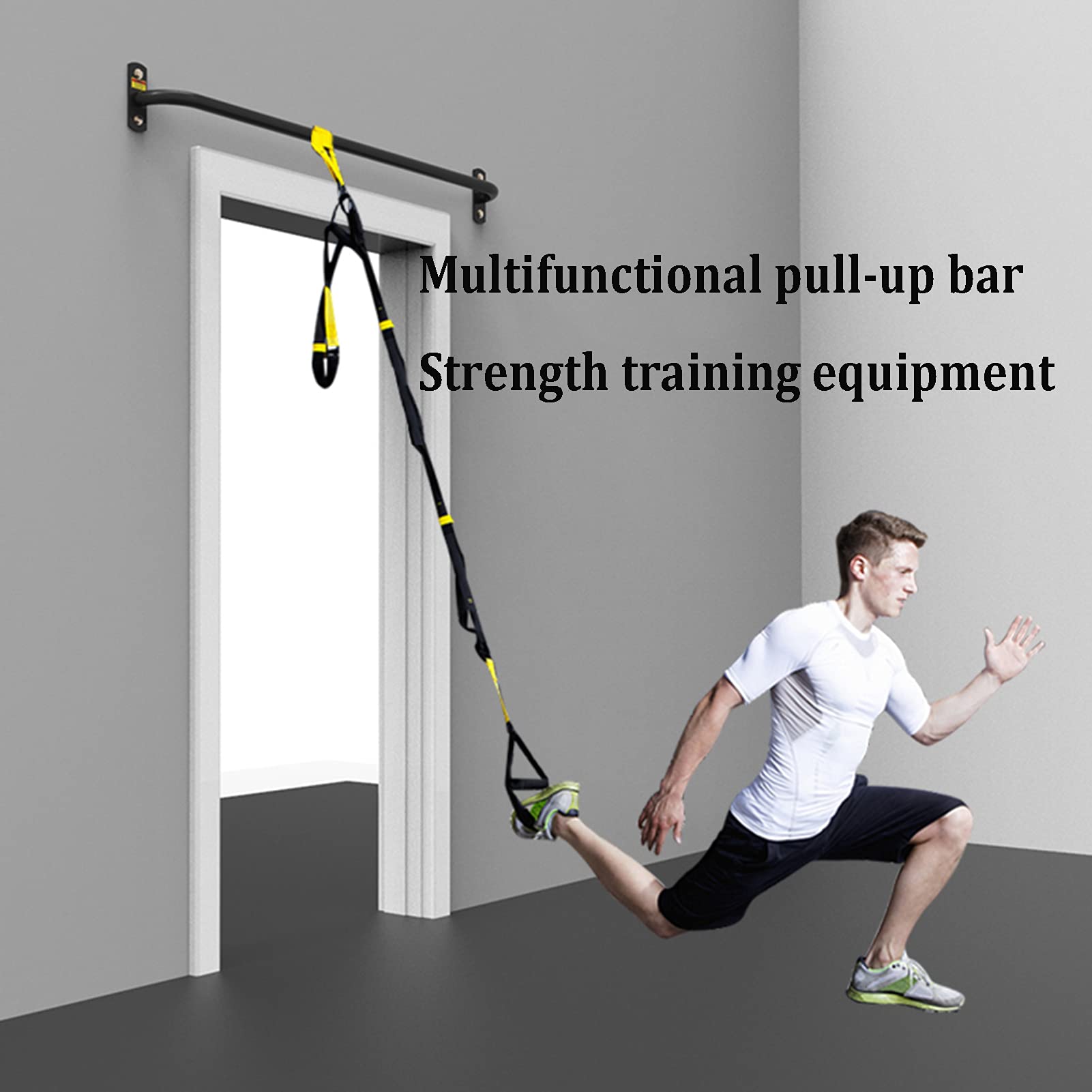 Sbarra per trazioni Barra per Trazioni Interna Ed Esterna per Uso Domestico, Pull-up Bar Fitness A Parete, Lunghezza 70 Cm 100 Cm 120 Cm, Facile da Installare, Carico 200 kg(Size:120cm)