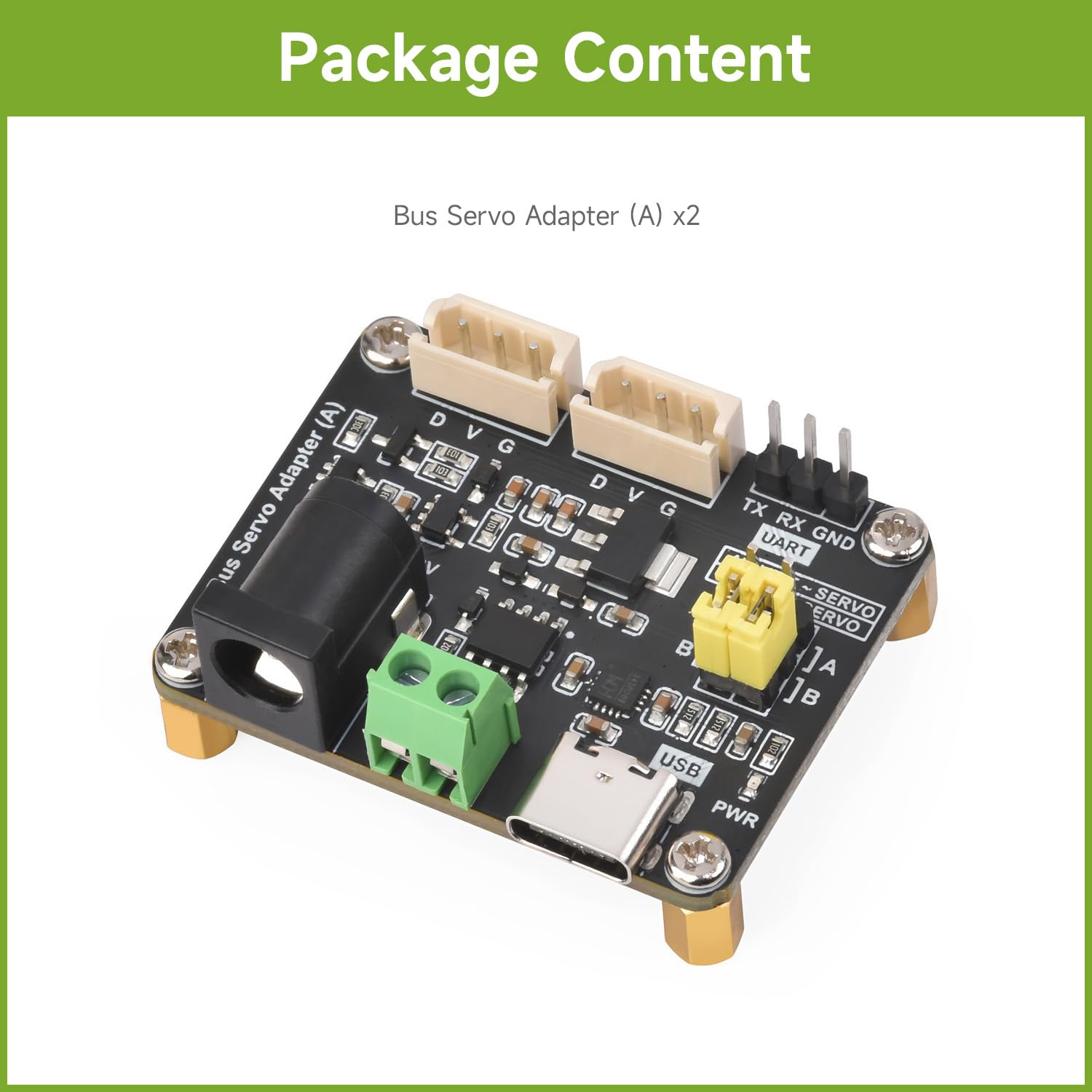 Waveshare 2PCS Serial Bus Servo Driver Board, Supports Up to 253 ST/SC Series Servos, Compact Size, Easy Integration