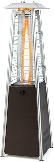 Giantex Portable Tabletop Patio Heater - 9500 BTU Pyramid Propane Heater with Glass Tube, Simple Ignition System, Dancing Flame, CSA Certification, 35”Outside Heaters for Patio (Black)
