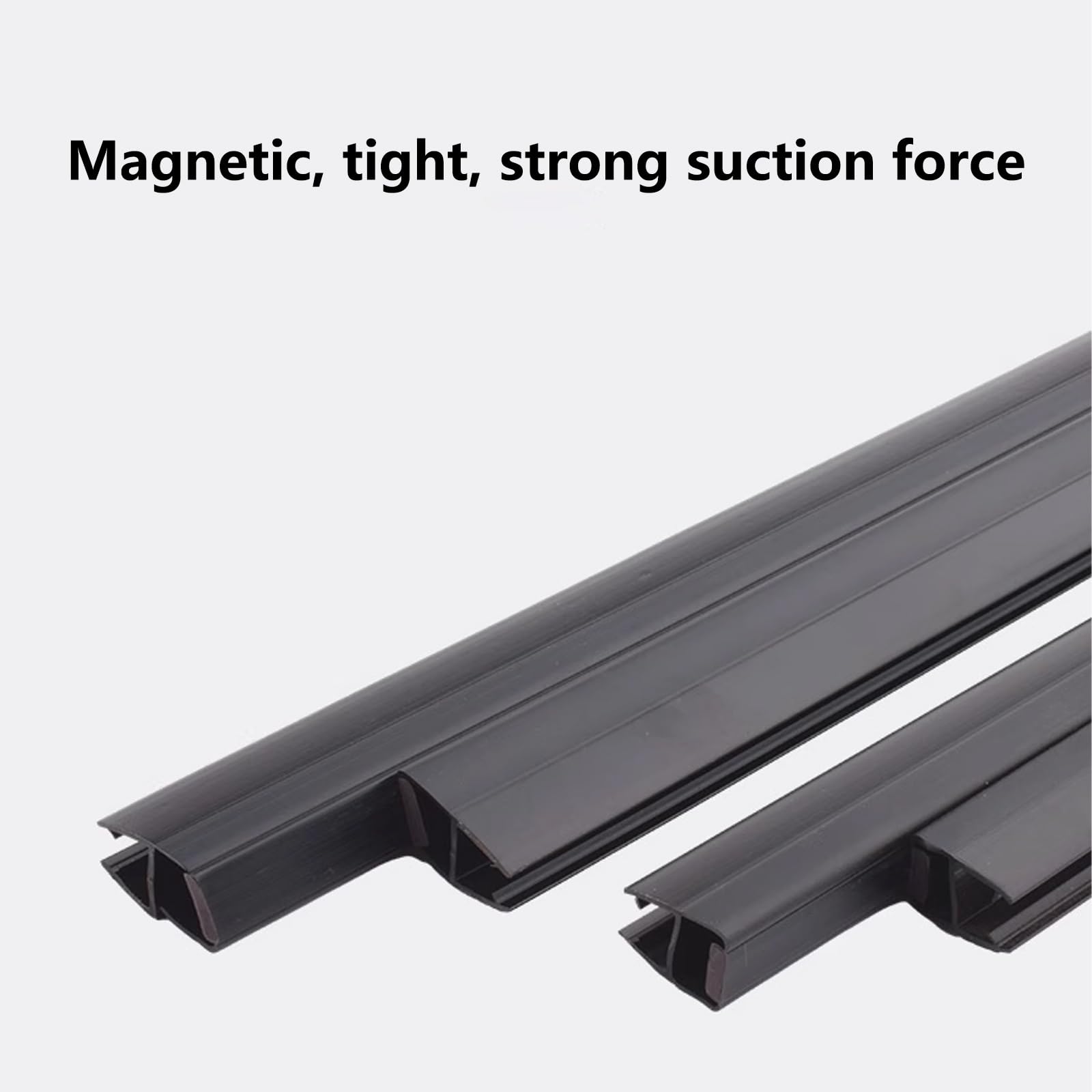 Duschtürdichtung Seitlich Magnet Kann Miteinander Verbunden Werden Geeignet für 8/10 Mm Duschdichtung Gebogen Schwarz 110 Cm Länge aus PVC-Material(A,8mm)