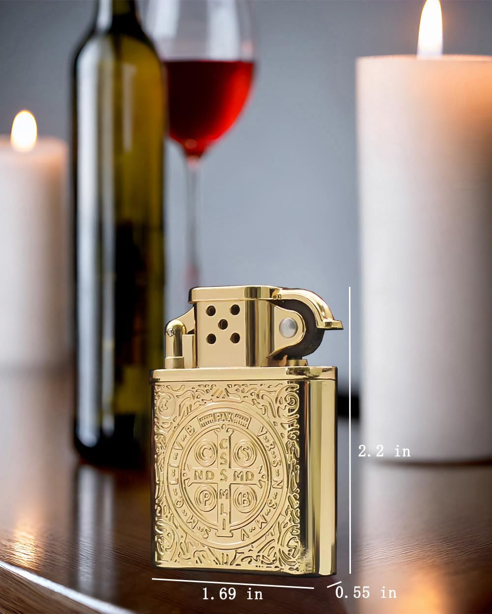 Lighters Vintage Trench Lighter Creative Butane Personality Lighter for Collection/Decorative/Gift/Present (Butane Not Included) (Gold)