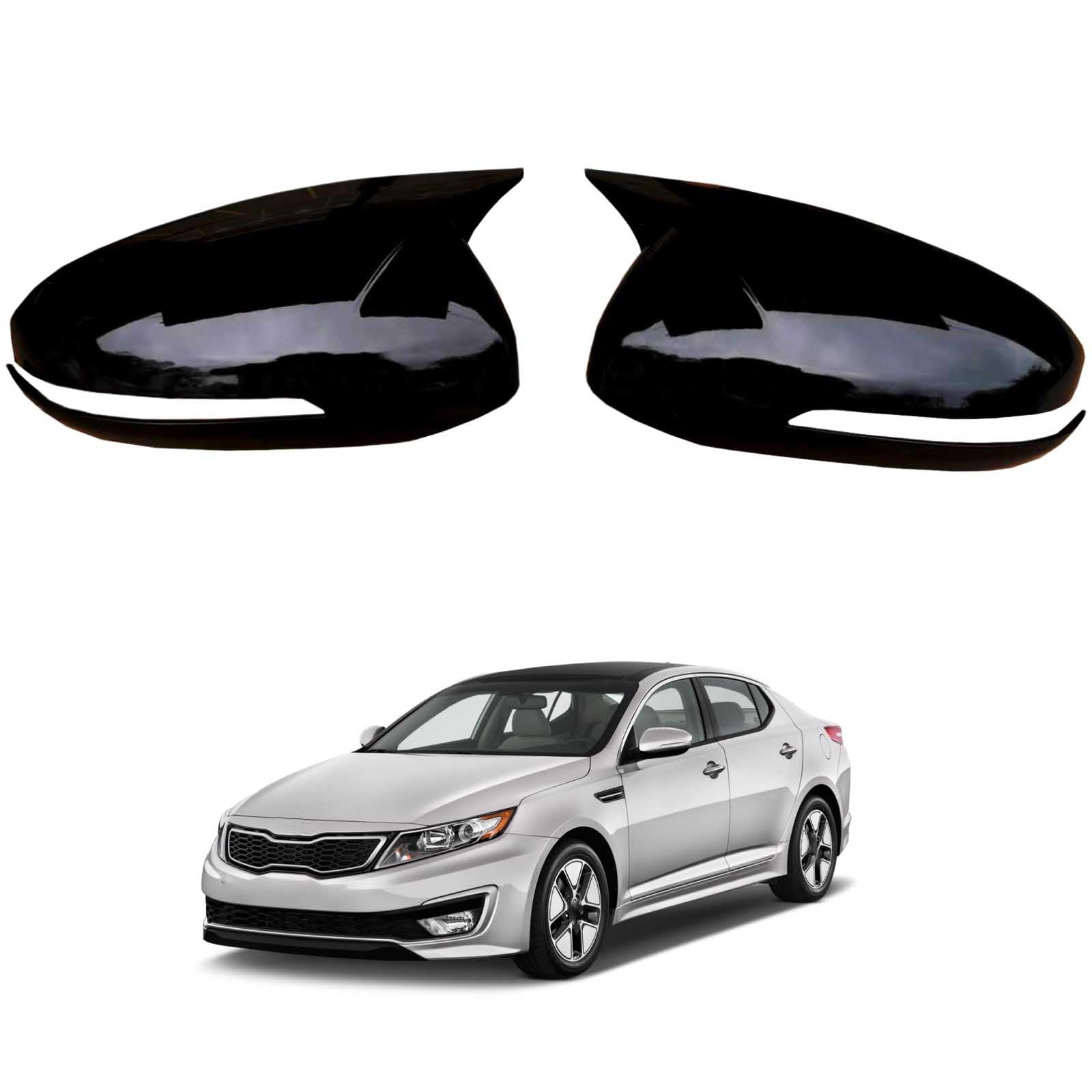 PAPEP Door Mirror Cover Caps for Kia K5 2011-2015 Glossy black, Left Right Side Wing Rearview Mirror Cover Lid 2 Pieces Exterior Styling Accessory