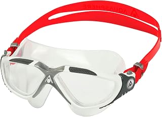 Aqua Sphere Vista Adult Swimming Goggles - White/Silver/Red - Clear