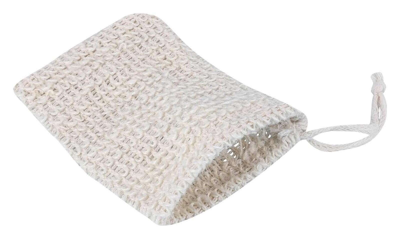 Borsa for sapone in sisal in tessuto ramiè
