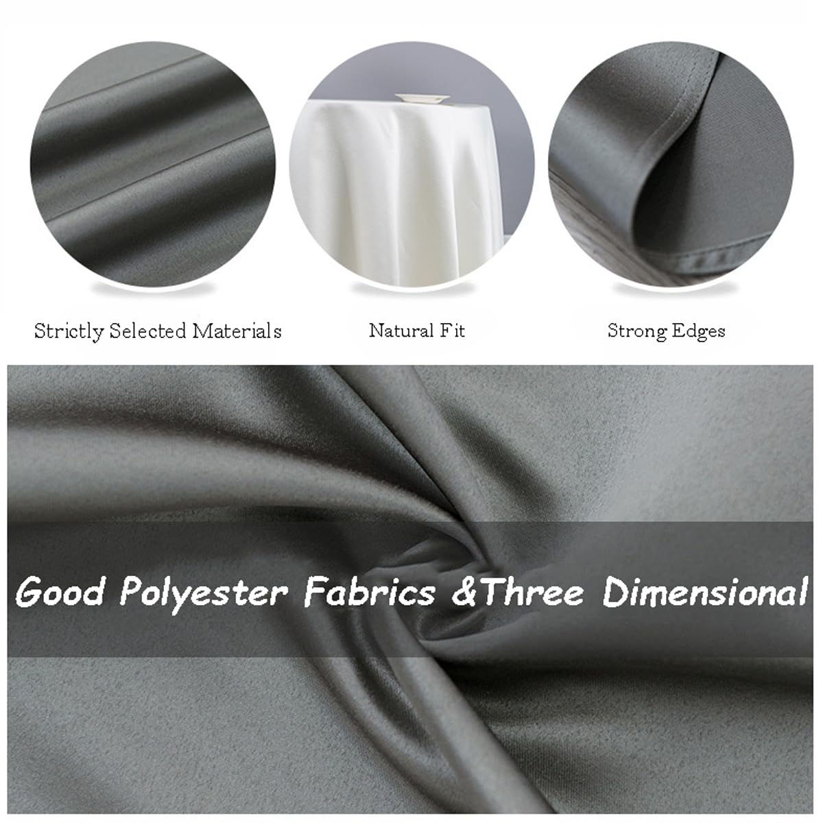 Tischdecke Rund 280cm Pure Farbe Tischtücher Satin Glänzend Tischwäsche Abwaschbar Ornamente Fleckschutz Knitterfreie Tafeldecke Hochzeit Bankett Tisch Cover Tischtuch für Hotel Home Restaurant