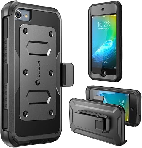 i-Blason Armorbox - Funda para iPod Touch 7, 6 y 5, con protector de pantalla integrado para Apple iPod Touch de 567 generación, color negro