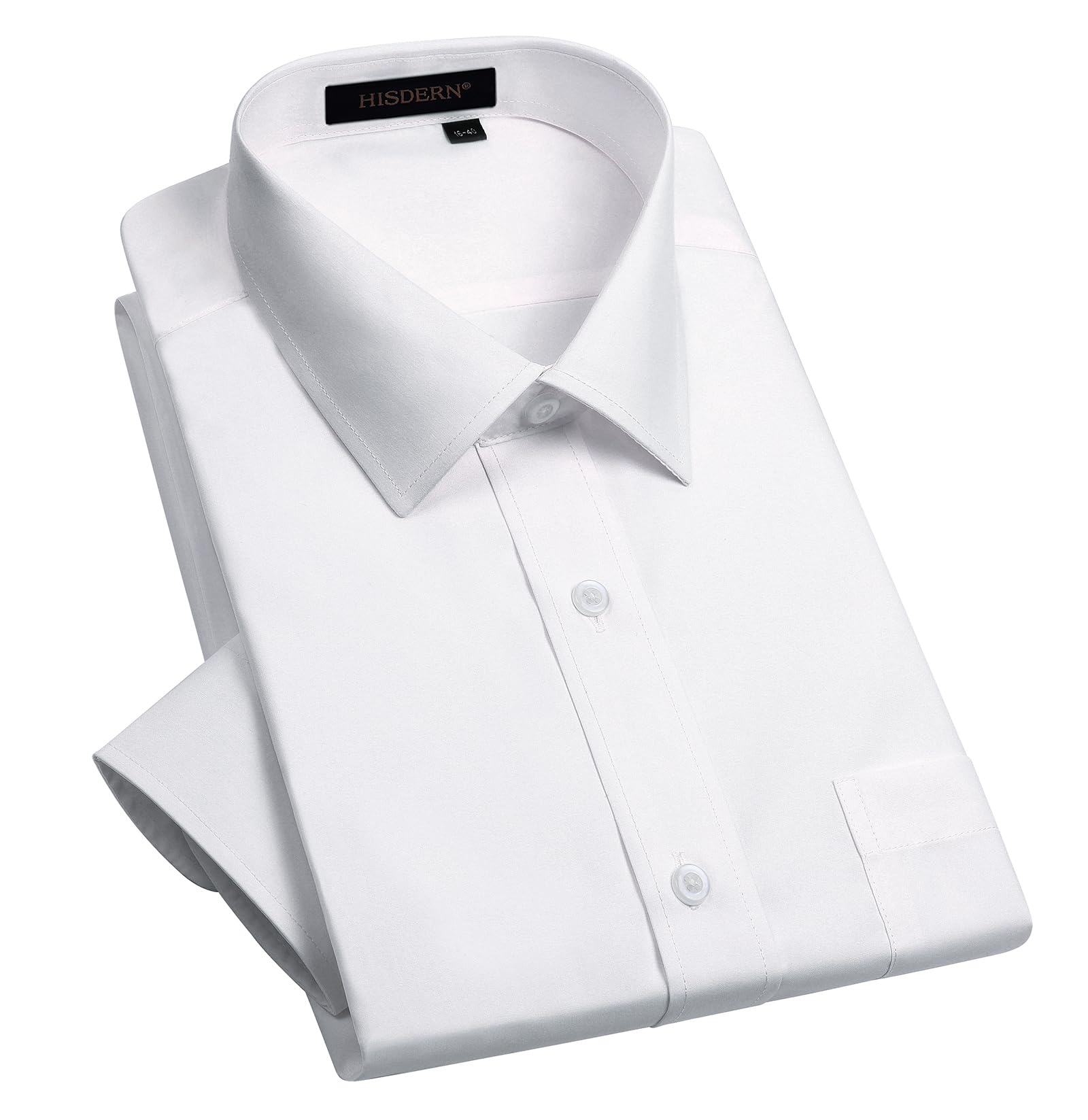 HISDERN Chemise de Ceremonie pour Hommes en Coton, a Manches Longues, Boutonne, a la Coupe Normale, pour Hommes