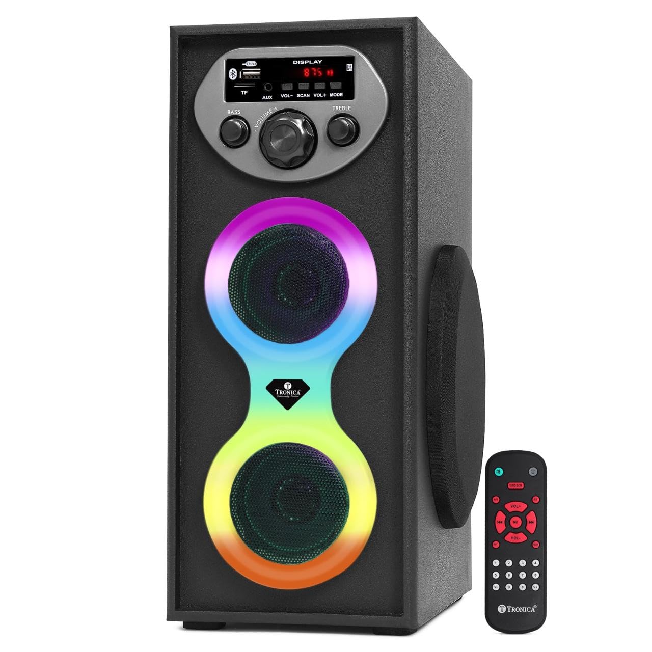 TRONICA Zapper 50W Bluetooth Tower Speaker Home Theatre System with Dynamic RGB Party Lights, Deep Bass Subwoofer & Remote | Multi-Connectivity Multimedia Soundbar for Smart TV (Black)-image-18