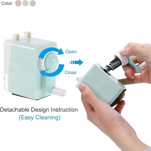 Miniatura 5 de PATIKIL Afiladora de lápices, sacapuntas de manivela manual, sacapuntas manual para aula, hogar, oficina, dibujo, estilo 3, color blanco