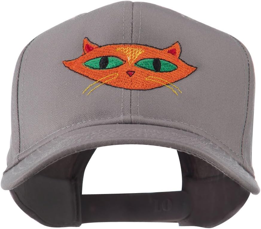 Halloween Cat with Green Eyes Embroidered Cap
