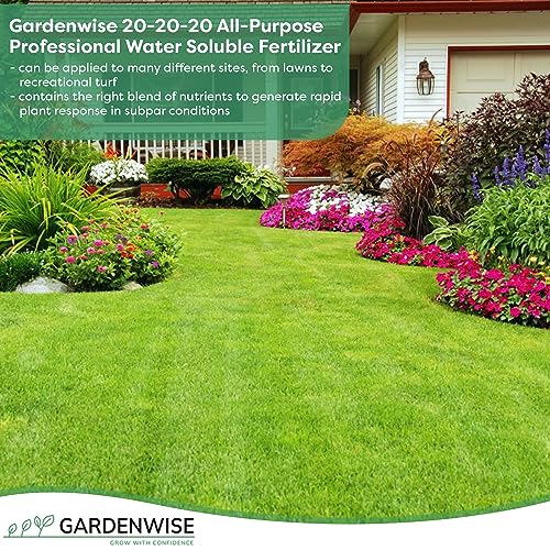 Image of Gardenwise 20-20-20 Water-Soluble Fertilizer - Powder for Liquid Plant Food for Indoor & Outdoor Plants, Orchids, Vegetables, Lawns, Flowers - 20 20 20 Fertilizer (20 QUARTS)