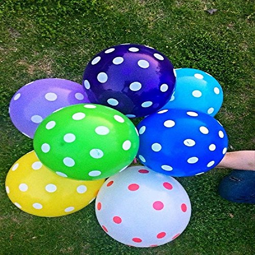Pestary 50 Ct 12Inches Polka Dot Balloons Rainbow Assorted Latex Party Balloon Decoration Birthday Air Balls (Multicolor) #TOP2