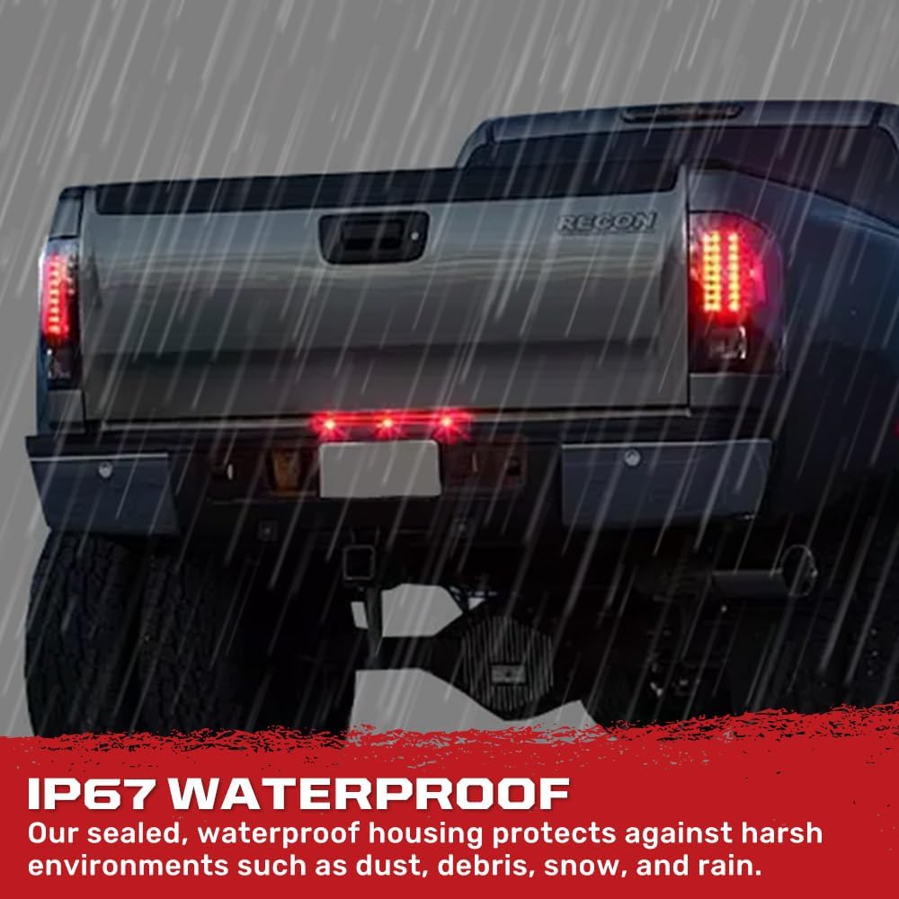 RECON - Fits 07-13 Chevy Silverado (Single Wheels), 07-14 Chevy Silverado (Dually) & GMC Sierra (Dually) Ultra Bright LED Tail Lights (SMOKED LENS)
