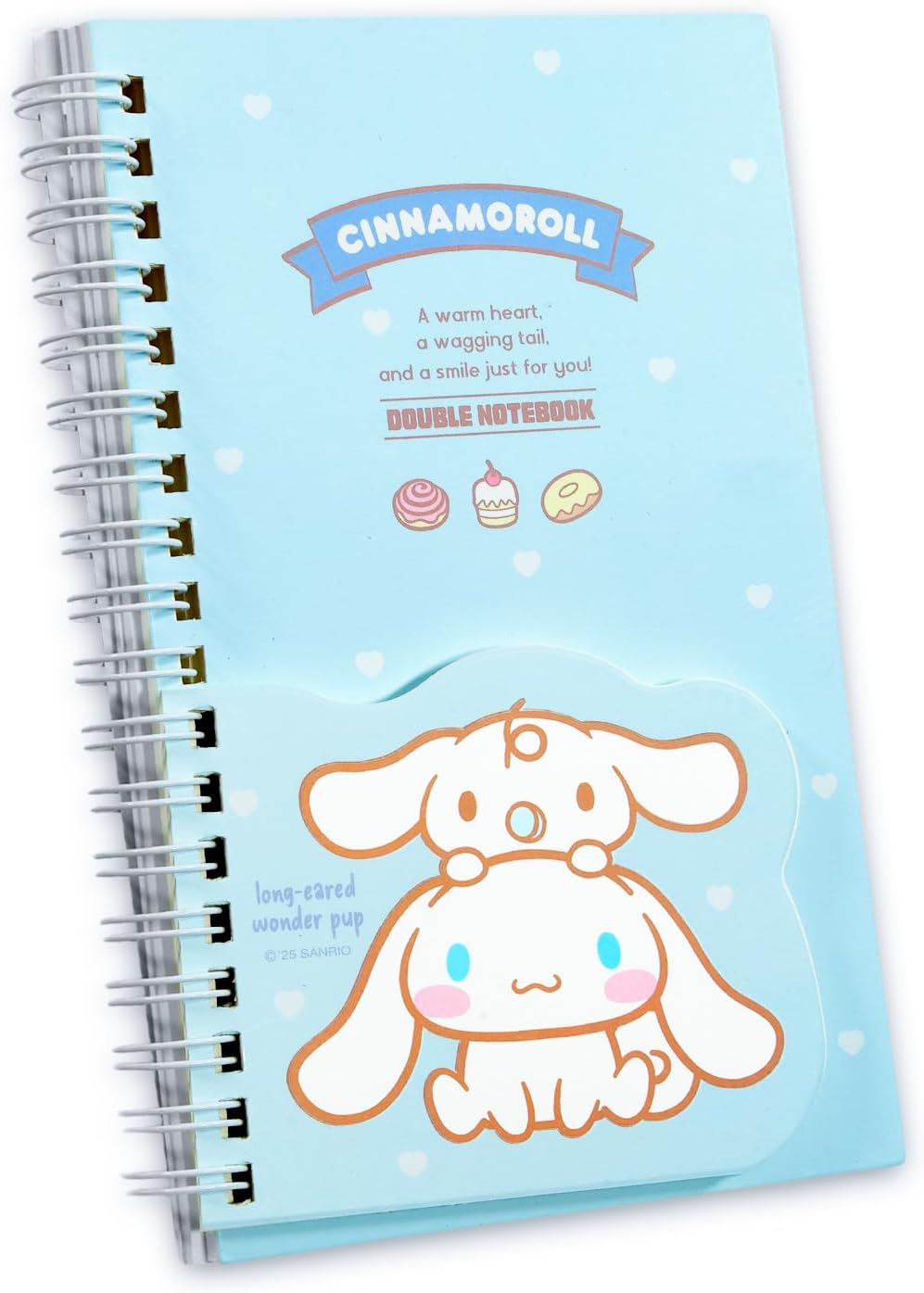 SANRIO Cinnamoroll Journal Set for Girls, Kids Notebook Bundle with 2 Section Journal, Stickers, More | Cinnamoroll School Supplies Gifts Set image 2