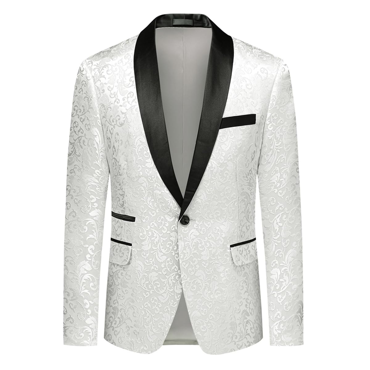 Allthemen Sakko Herren Slim Fit Jacquard Bunte Sakko Casual Blazer Glitzer Smokingjacke Anzugjacke für Hochzeit
