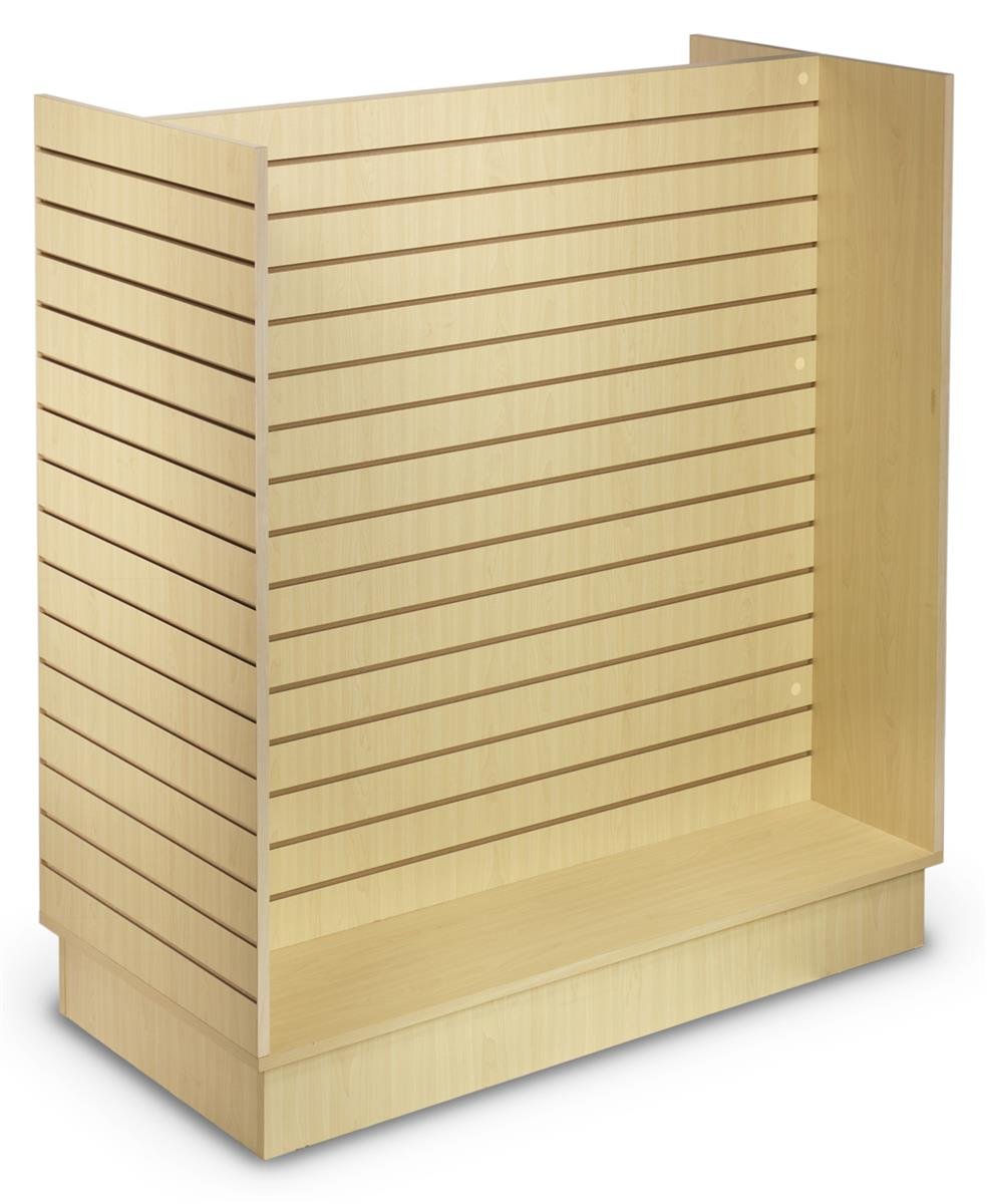 Displays2go Slatwall, "H" Shaped, Unassembled, 49.5" x 56" x 24", Maple (SWH49EMP)