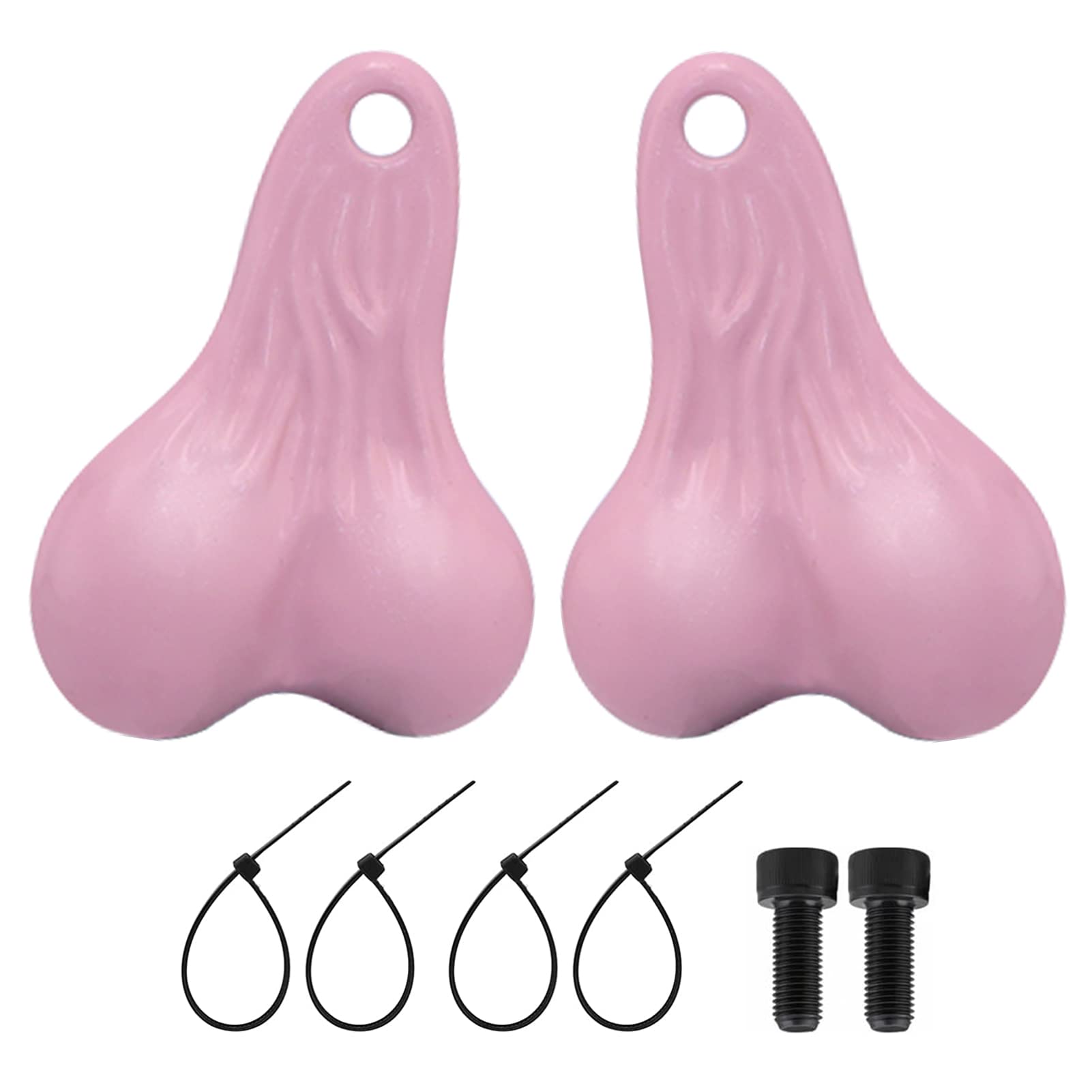 WOAEIUOS Hanging Truck Balls Nuts Bumper Balls Bull Nuts Tail Ball Counterweight for TRX4M SCX24 FX24 1/18 RC Cars (Color: Pink)
