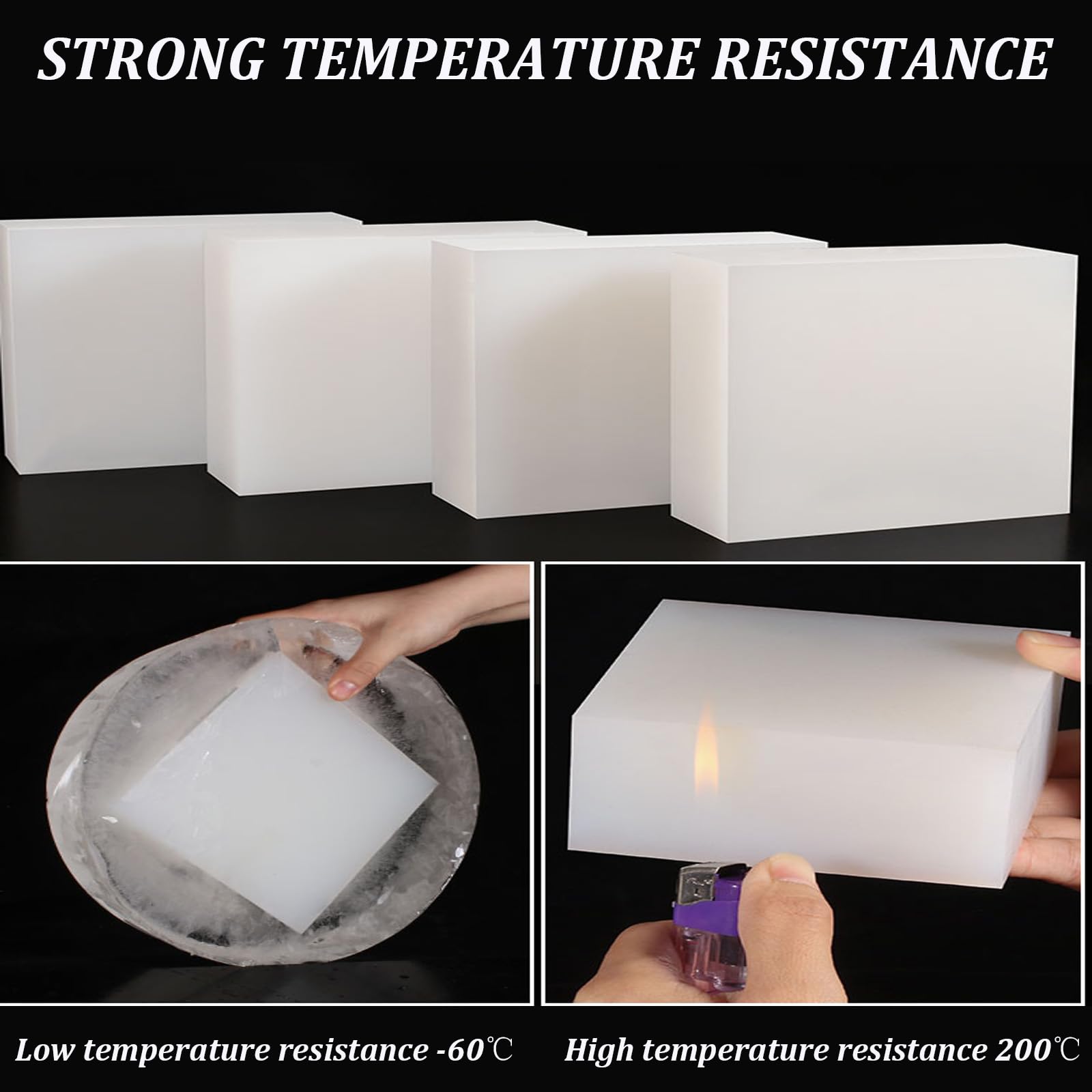 Almohadillas de Silicona Blancas (Paquete de 2), 120 mm x 120 mm, Grosor de 12 mm a 50 mm, Antideslizantes y amortiguadoras, for Muebles, maquinaria y electrónica, 30 mm.(30mm)