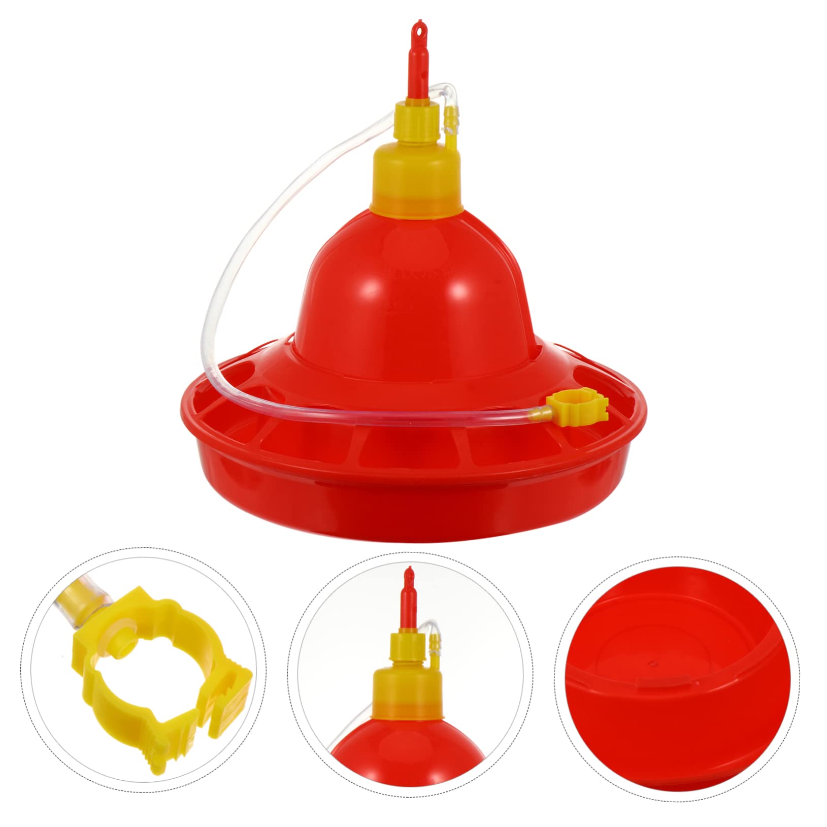 BESPORTBLE Mangiatoia Automatica Contenitore Acqua per Pollame in Plastica Rossa Resistente al Freddo Adatto a Galline e Anatre per Uso Agricolo e Interno