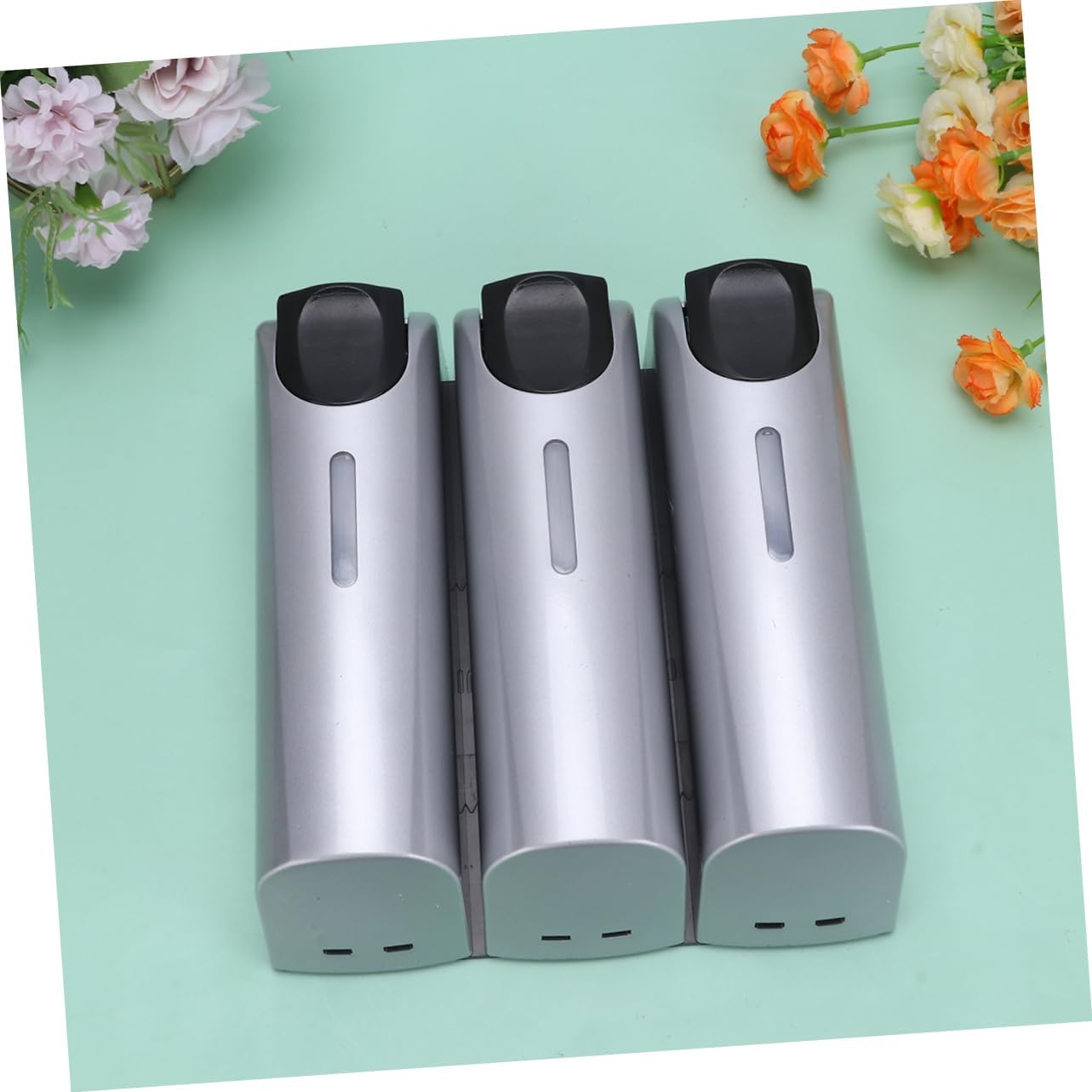Amosfun Three-Headed Liquid Soap Dispenser Bathroom Sub Bottle Wall Hanging Holder Metal Plastic Easy Clean Install