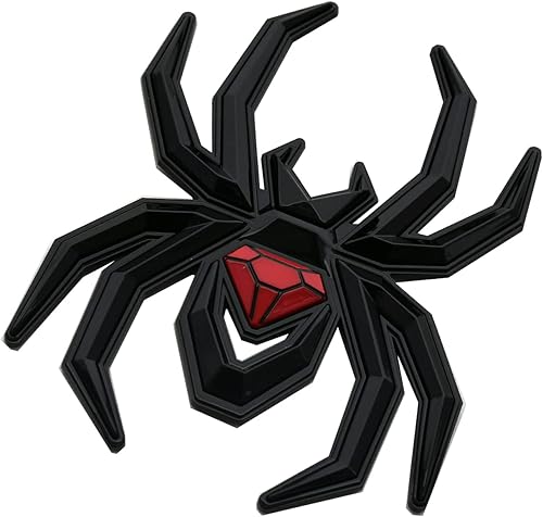 Miniatura 2 de 2 emblemas de araña, emblemas 3D para puerta trasera de guardabarros para F-150 Silverado Sierra RAM Black Widow Edition (negro y rojo)