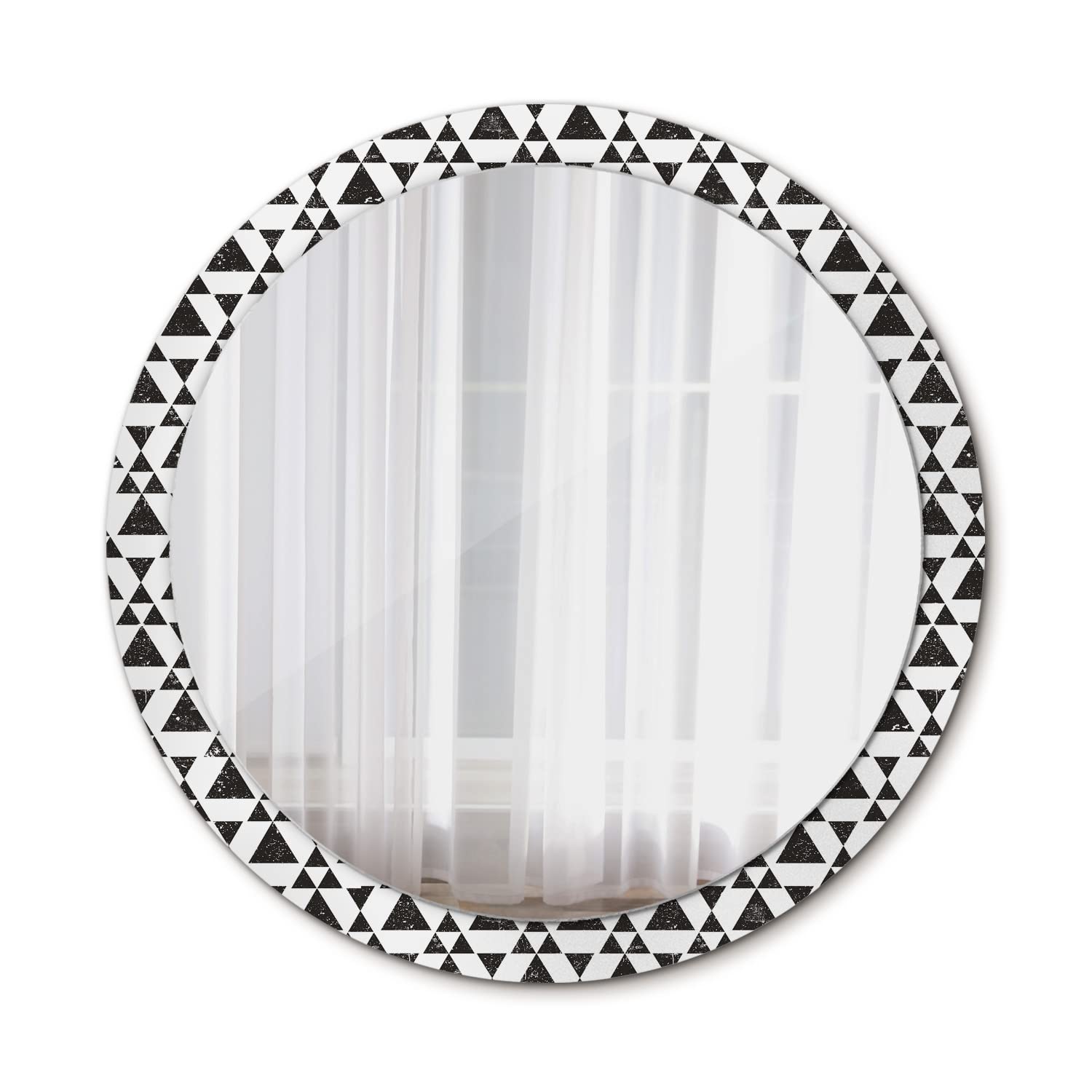 Miroir salle de bains de grand diamètre avec motif géométrique moderne Tulup