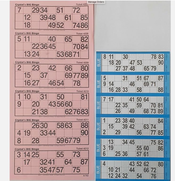 PINK EXTRA LARGE BINGO FLYERS EXTRA LARGE BINGO TICKETS FOR VISUALLY IMPAIRED (12,000 TICKETS)