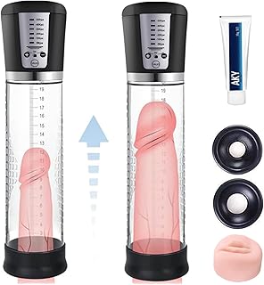 Penis Vacuum Pump with 6 Suction Intensities, Rechargeable Automatic High-Vacuum Penis Masturbator Enlargement Extend, Electric Penis Enlarge Air Pressure Device for Stronger Bigger Erections, Black