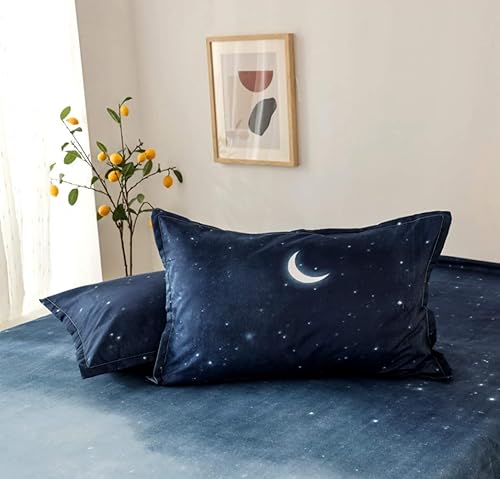 Miniatura 3 de Feelyou Juego de sábanas bajeras de galaxia para niños, diseño de cielo estrellado, tamaño Queen para niñas, niños, adolescentes, dormitorio, suave