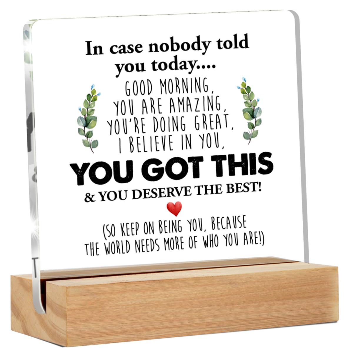 GTGIC Inspirational Desk Sign - Motivational Quote - Clear Acrylic - 4 x 4 Inches - Modern Theme - Tabletop Decorative Sign