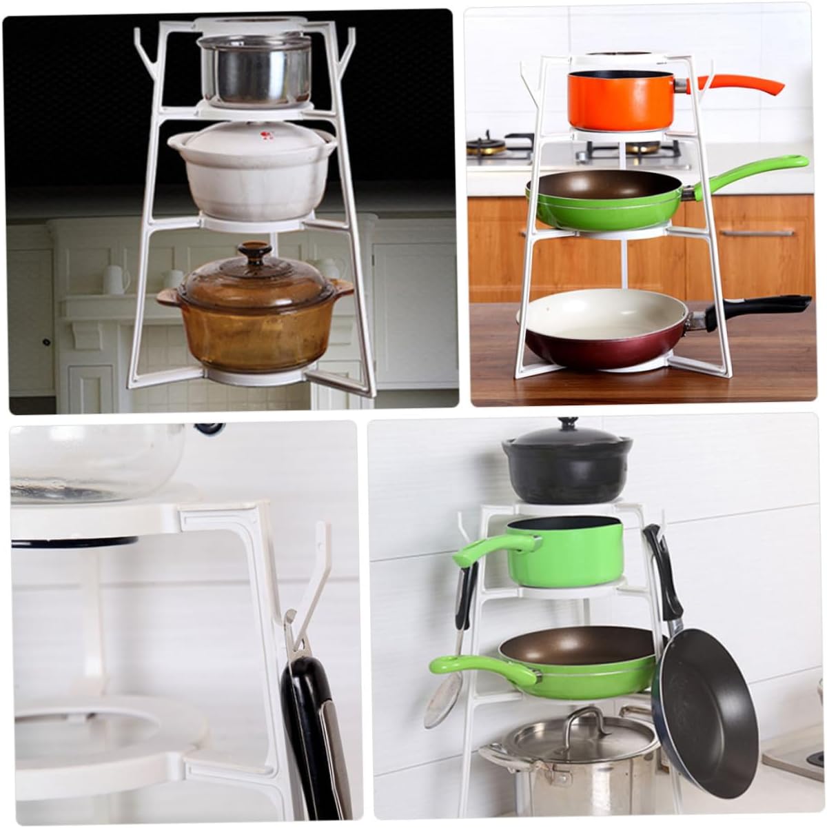 4tier Multi Kitchen Pot Rack Storage Shelf Organizer Pot Rack Shelving for Kitchen Cabinet Self Assembly