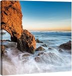 Wieco Art Seaview Moderne 4 Pièce Seascape Giclee Canvas Imprimes Artwork Contemporain Paysage Mer Plage Photos Peintures sur Toile Mur Art pour le salon Chambre à coucher Accueil Décorations
