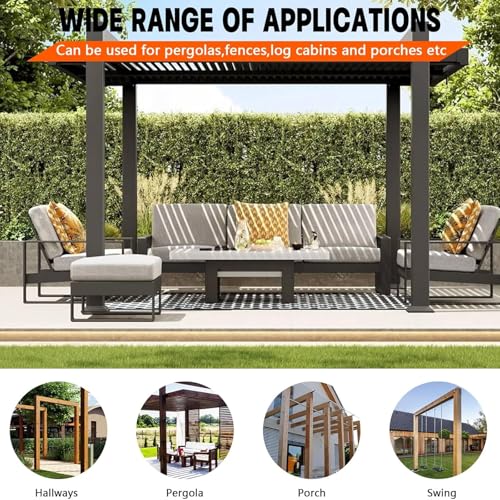 Image of Pergola DIY Bracket Kits,2-Way L Shaped White Corner Brackets for 6 inch x 6 inch(Actual:5.5 inch x 5.5 inch) Lumber for Outdoor Pergola,Proch,Log Cabin W /Hardware - 1Pack