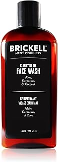 Sponsored Ad - Brickell Men's Clarifying Gel Face Wash for Men, Natural and Organic Rich Foaming Daily Facial Cleanser Formulated With Geranium, Coconut and Aloe, 8 Ounce, Scented