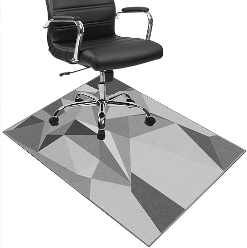 Miniatura 85 de Tapete para silla de oficina para suelo de madera dura, 48 x 60 pulgadas, tapete de oficina con ruedas de alta calidad, tapete antideslizante