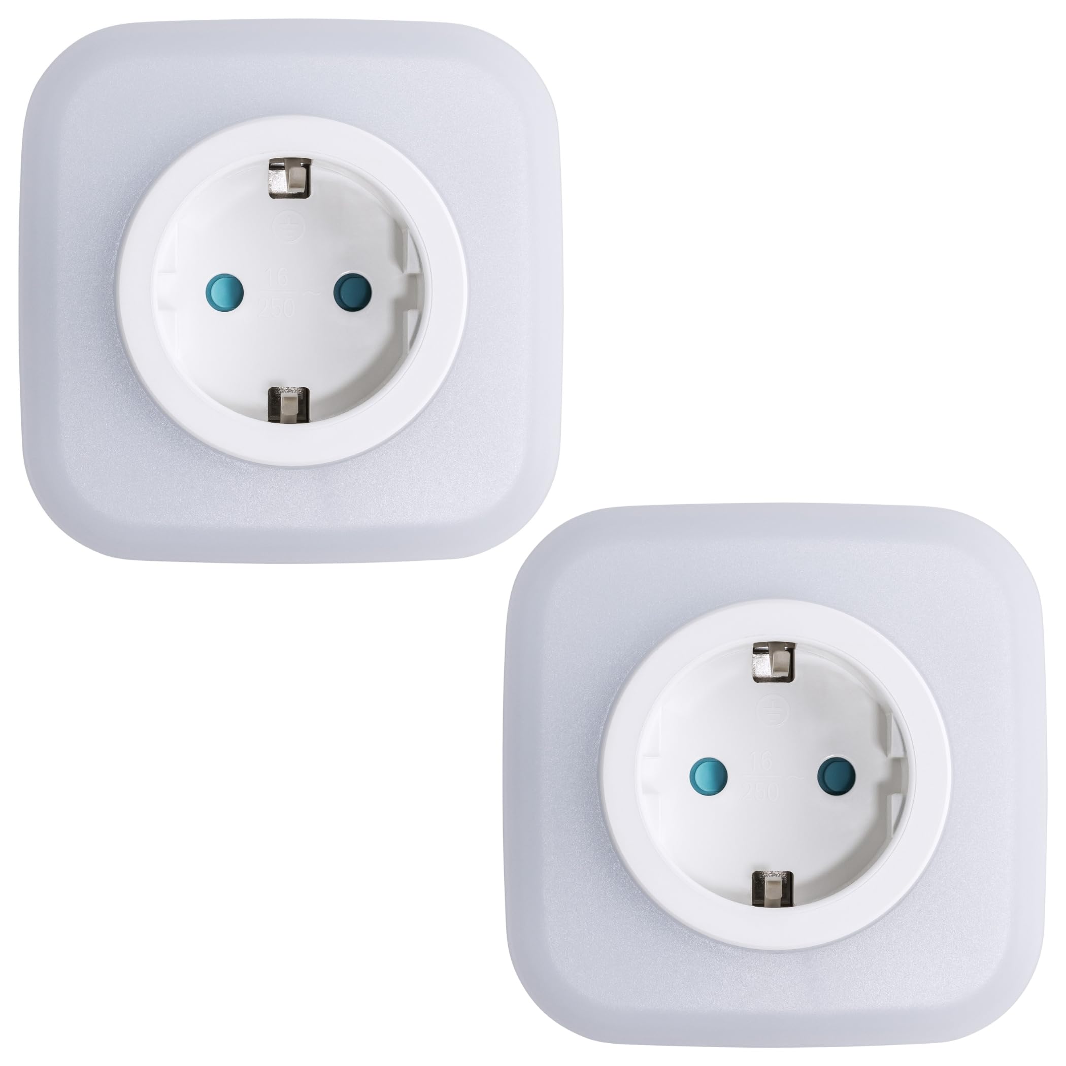 SEBSON LED Nachtlicht mit Steckdose - 2er Set, Dämmerungssensor, Zwischenstecker, USB-C USB-A Anschluss, Ein-Aus-Schalter, warmweiß, Steckdosenlampe