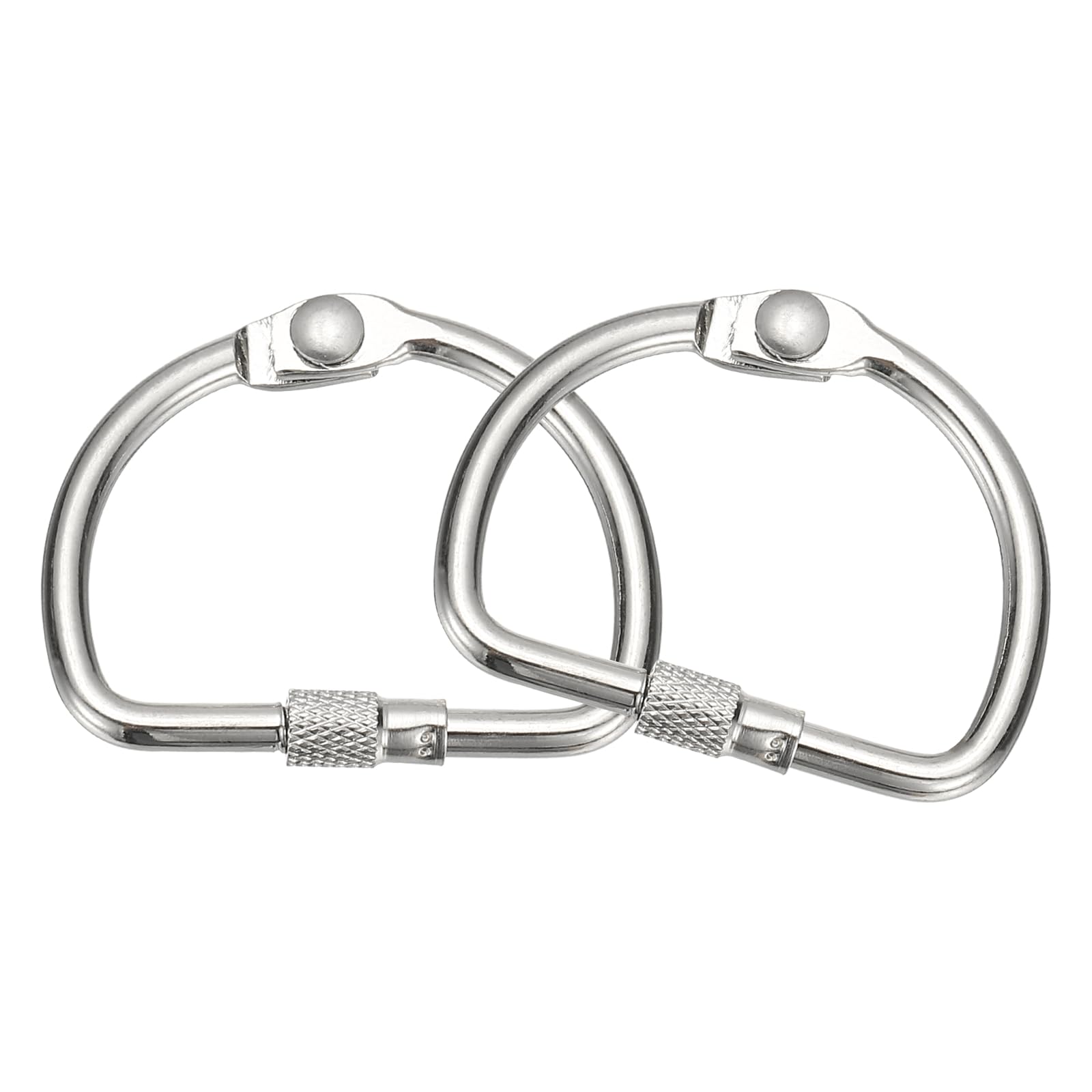 PATIKIL 2 Pcs D Shape Binder Ring, 1.5 Inch Loose Leaf Book Binder Metal Rings Washi Tape Organizer for Index Card Home Office Key Photos DIY Paper Receipts Storage Craft Supplies