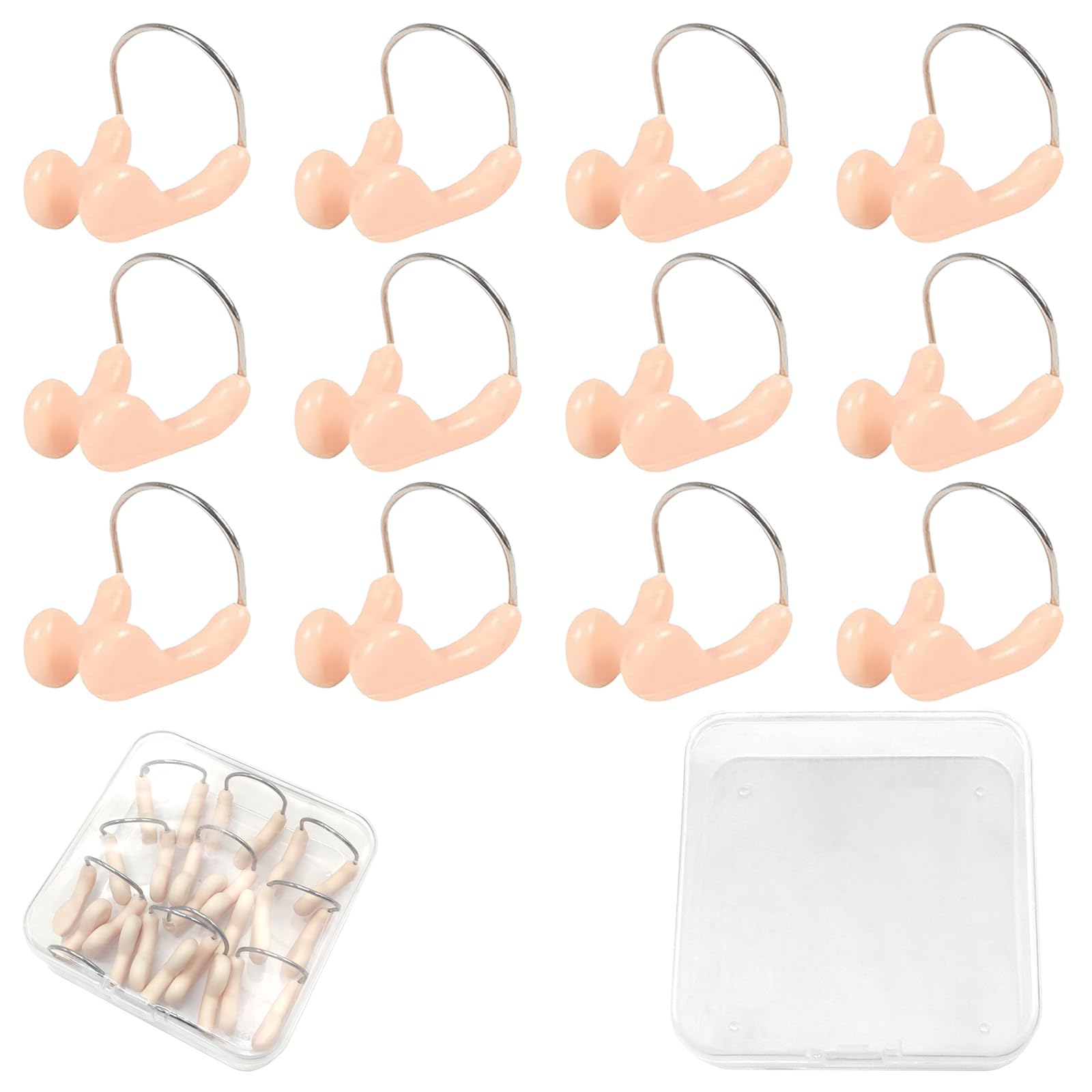 Nariz Clip de Natación, Tapones de Nariz de Silicona, retenedor y fiablepara la natación Clips de natación Impermeables Tapones de protección para Adultos y niños