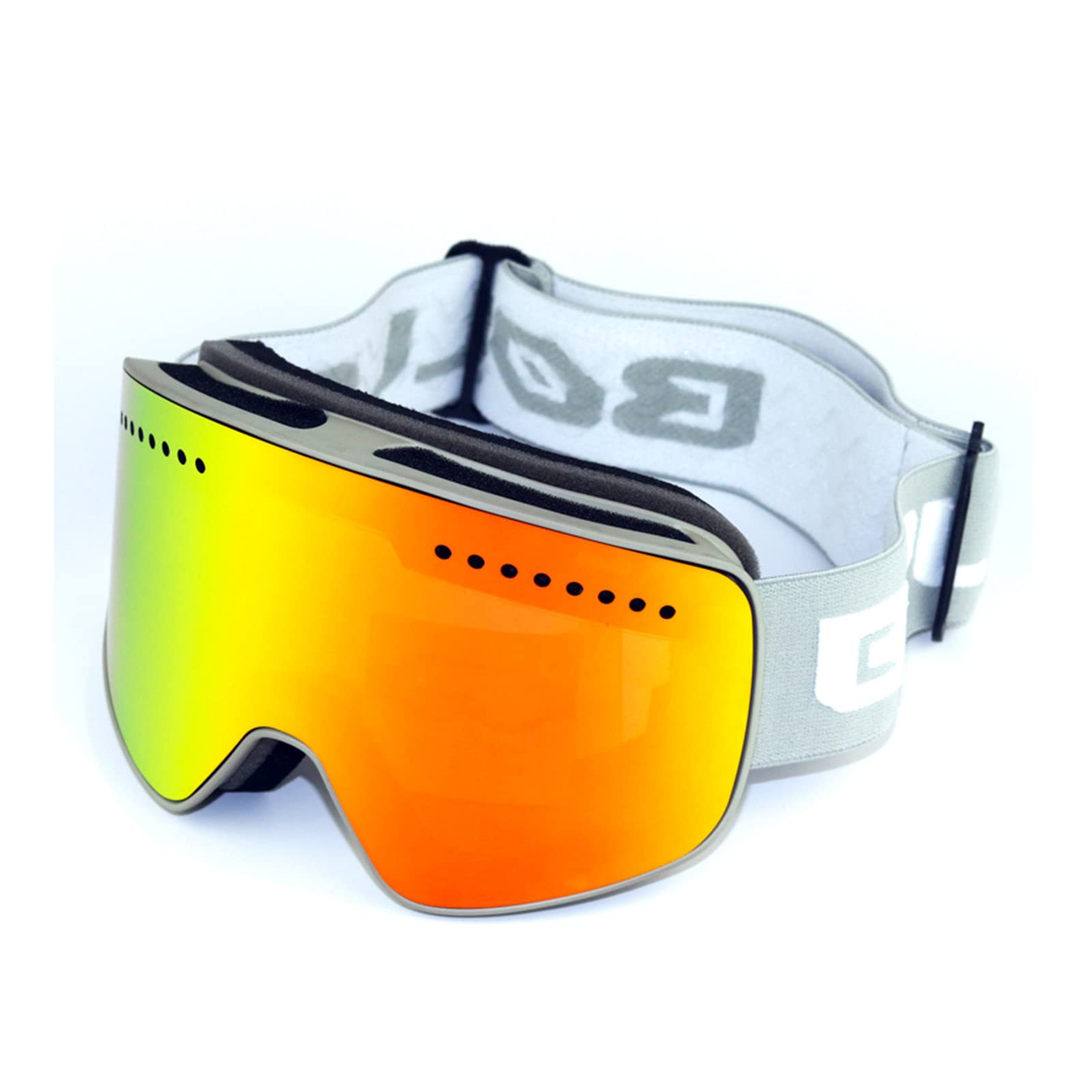 Masque de Ski pour Homme et Femme - Anti-buée sur - Lunettes de Ski avec Magnet écran Amovible,Rouge
