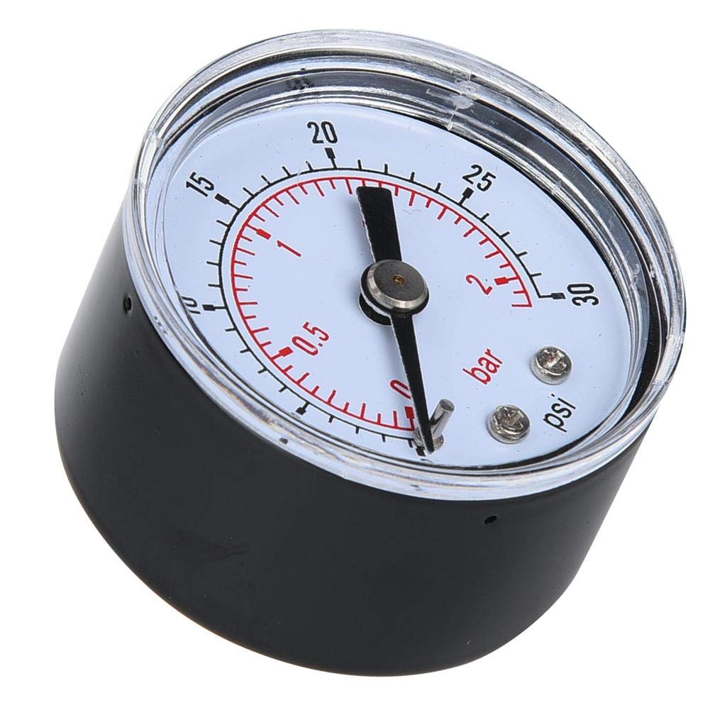 Mechanisches Manometer, 1/8 Zoll BSPT Axialmanometer für Luft, Öl und Wasser(0-30psi,0-2bar)