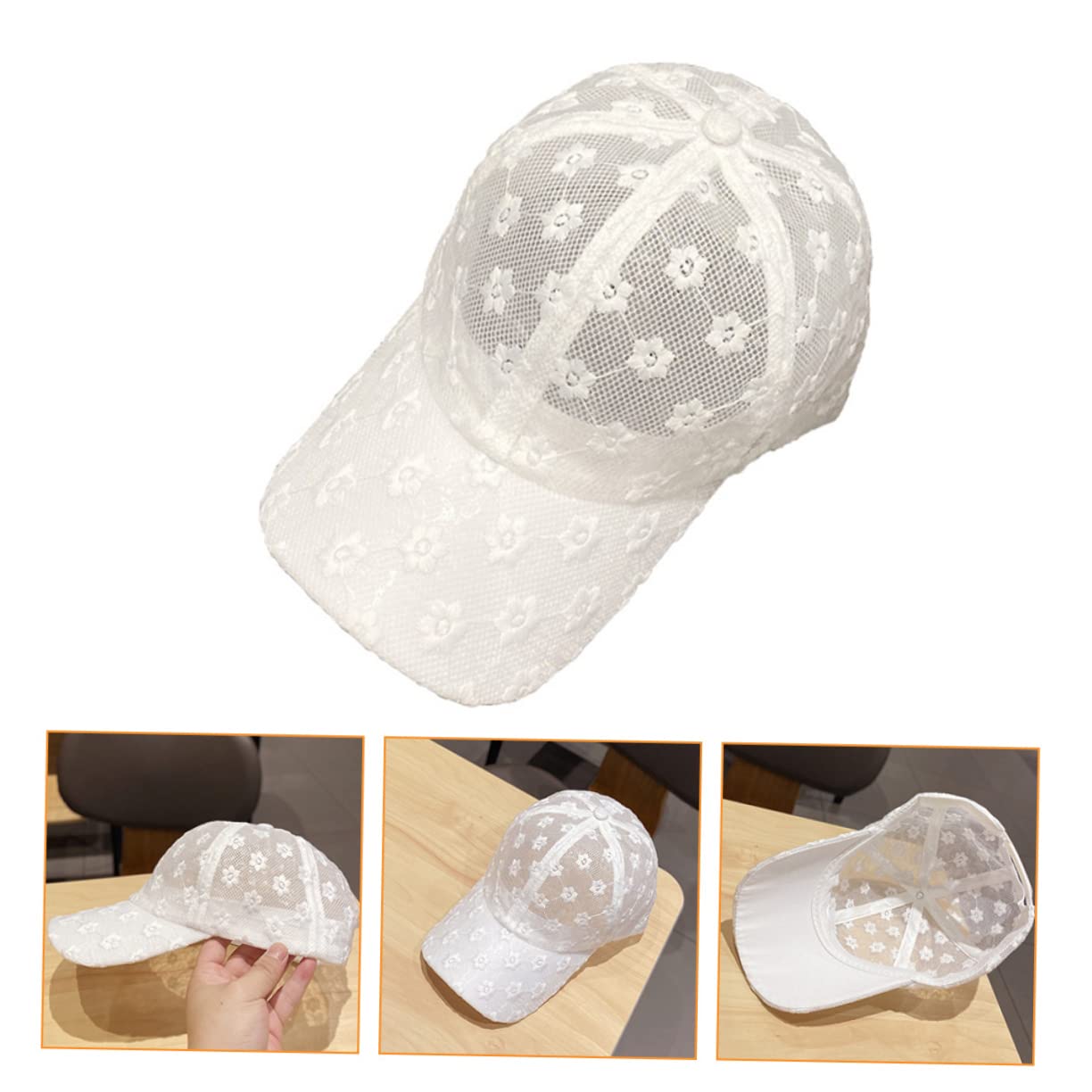 GALPADA Lot De 3 Casquettes À Visière À Large Bord en Dentelle Respirante pour L'extérieur